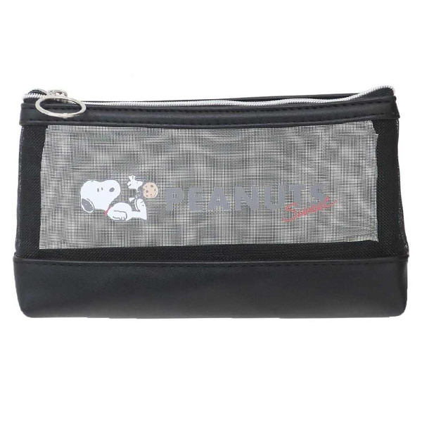 SNOOPY網狀透明筆袋(簡約黑)