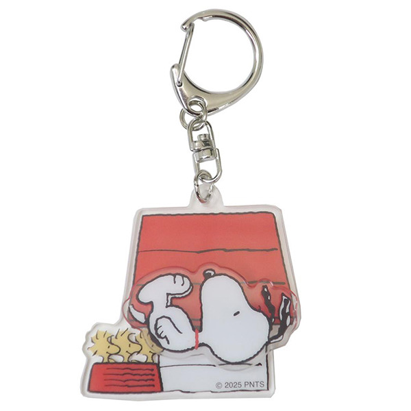 SNOOPY造型可旋轉壓克力鑰匙圈(狗屋)