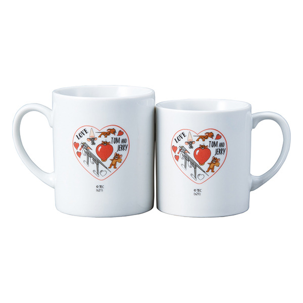 湯姆貓與傑利鼠陶瓷馬克對杯組(85週年-愛心)
