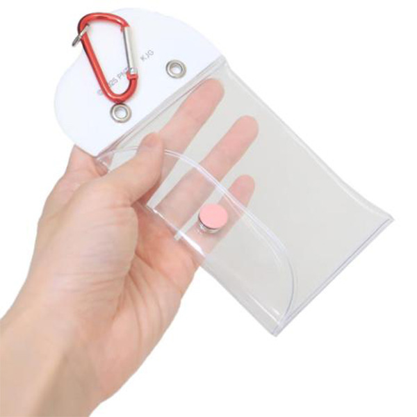 SNOOPY透明小物收納包附鎖圈(大臉)