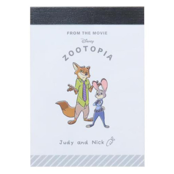 動物方城市日製迷你便條本(尼克和茱蒂)