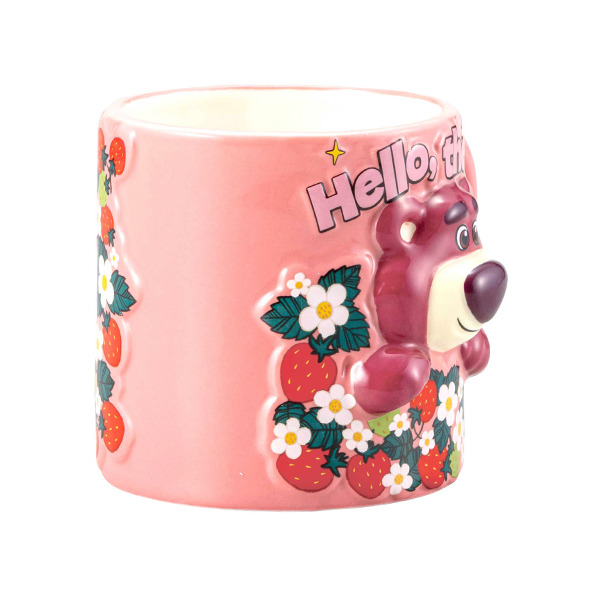 熊抱哥立體浮雕陶瓷馬克杯(草莓)