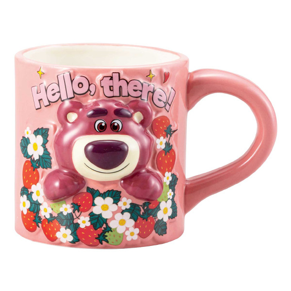 熊抱哥立體浮雕陶瓷馬克杯(草莓)