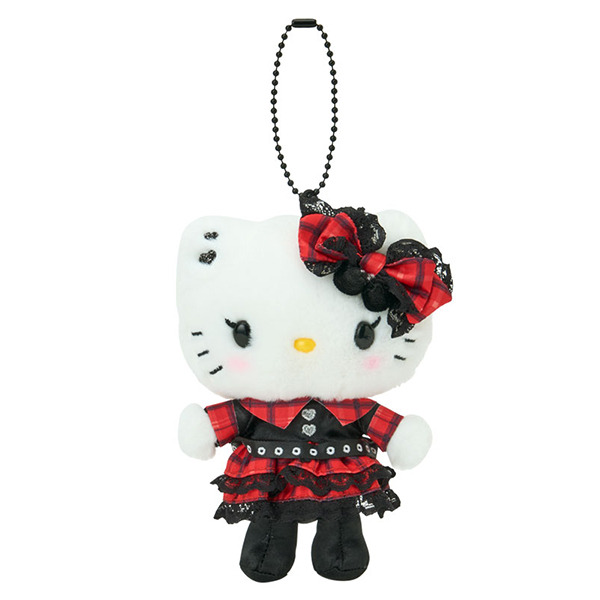 HELLO KITTY造型玩偶吊鍊(甜蜜搖滾格紋)