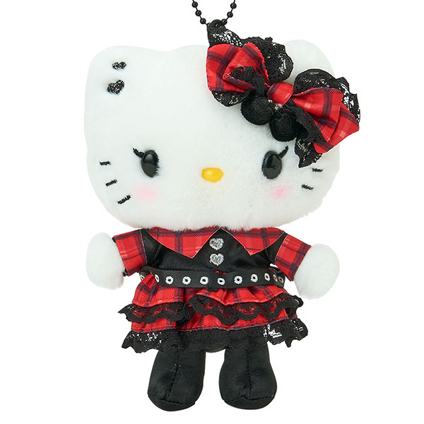 HELLO KITTY造型玩偶吊鍊(甜蜜搖滾格紋)