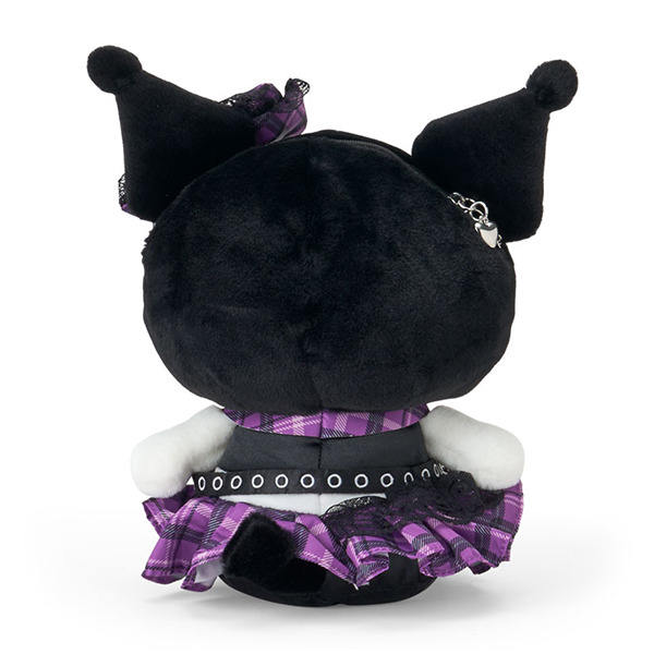 酷洛米絨毛玩偶造型斜背包(甜蜜搖滾格紋)