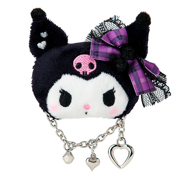 酷洛米絨毛造型髮夾(甜蜜搖滾格紋)