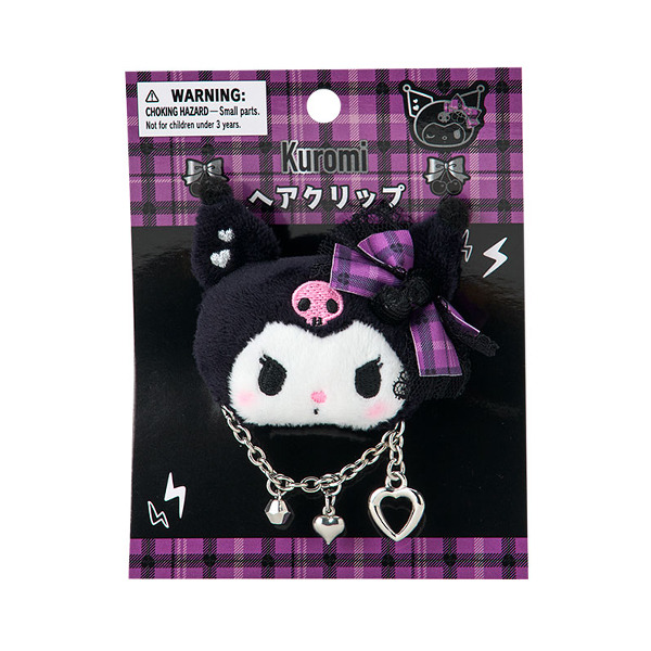 酷洛米絨毛造型髮夾(甜蜜搖滾格紋)