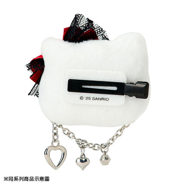 大耳狗絨毛造型髮夾(甜蜜搖滾格紋)