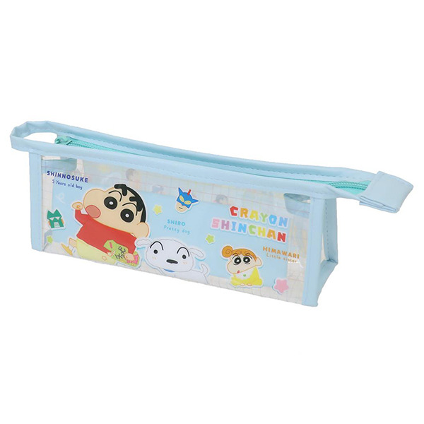 蠟筆小新三角透明筆袋(貼紙風)