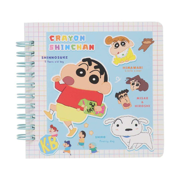 蠟筆小新方形線圈筆記本(貼紙風)