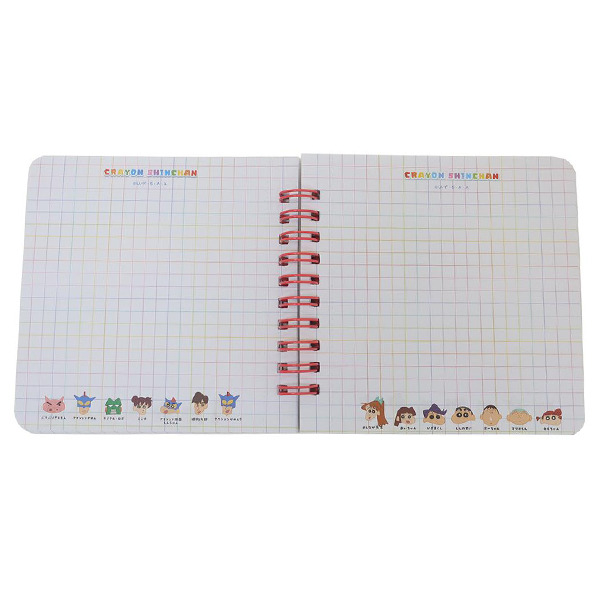 蠟筆小新方形線圈筆記本(人物圖鑑)