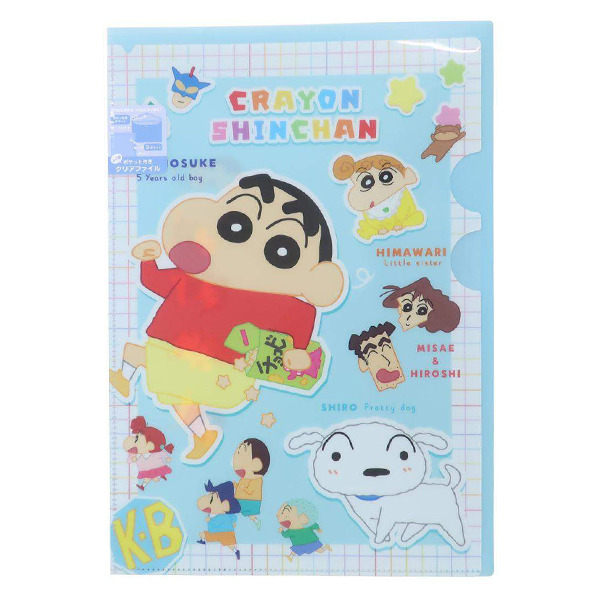 蠟筆小新A4 2層檔案資料夾附文件袋(貼紙風)