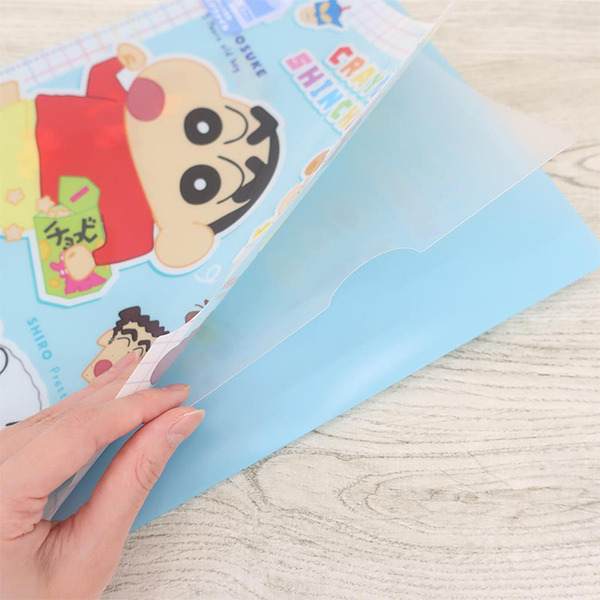 蠟筆小新A4 2層檔案資料夾附文件袋(貼紙風)
