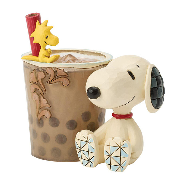 SNOOPY珍珠奶茶迷你塑像-Paw-sitively Bobalicious