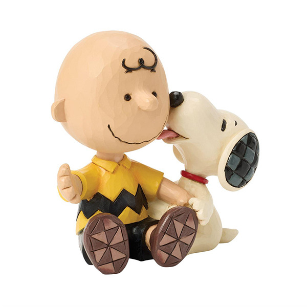 SNOOPY和查理布朗撒嬌塑像-Licks of Love