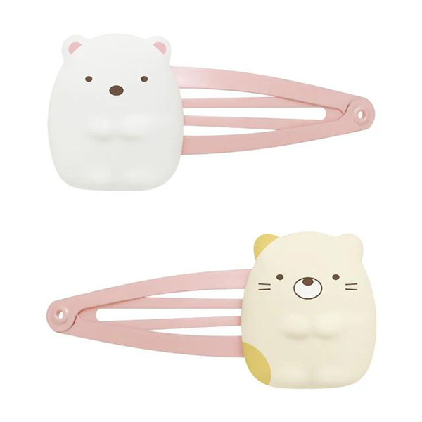 大白熊和貓咪造型髮夾組-一組2個入(大臉)