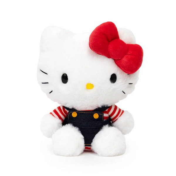 HELLO KITTY 8吋絨毛娃娃(單寧吊帶裙)