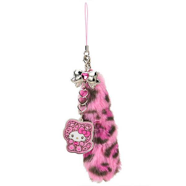 HELLO KITTY手機吊飾(豹紋小貓-粉)