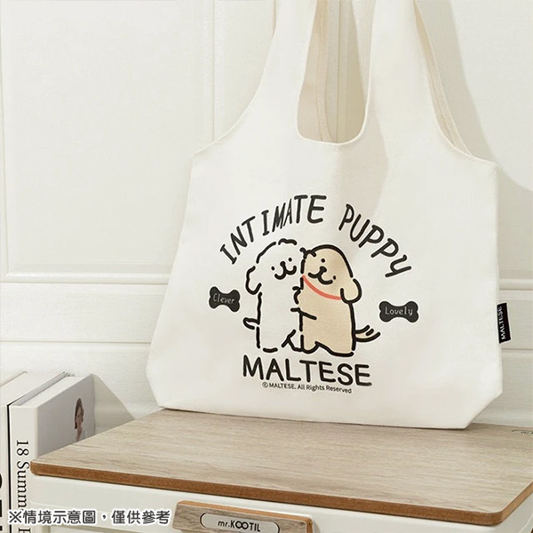 線條小狗帆布提袋/托特包(快樂貼貼)