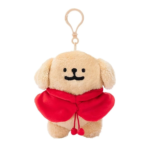 線條小狗造型玩偶吊飾(披風小金毛-紅)