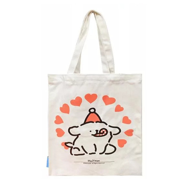 線條小狗帆布提袋/托特包(慶祝)