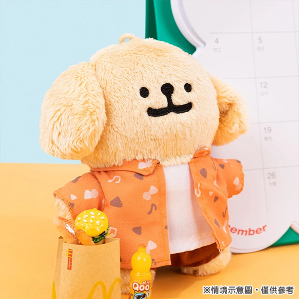 線條小狗造型玩偶吊飾(花襯衫小金毛)