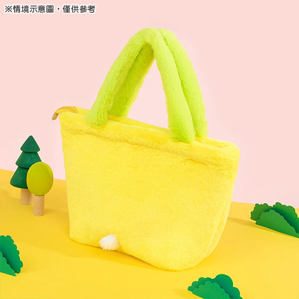線條小狗絨毛迷你提袋(鬱金香小白-黃)