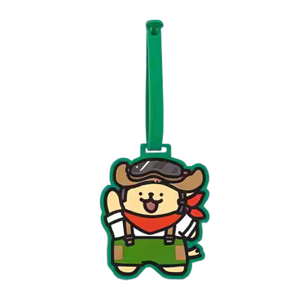 線條小狗造型行李吊牌(飛行員小金毛)