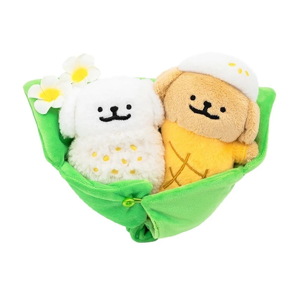 線條小狗絨毛娃娃組(芒果糯米)