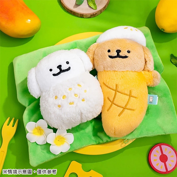 線條小狗絨毛娃娃組(芒果糯米)