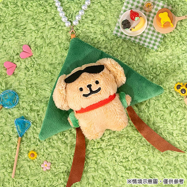 線條小狗造型玩偶吊飾(風箏小金毛)