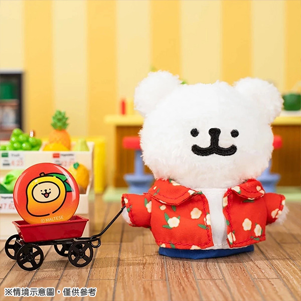 線條小狗造型可伸縮玩偶吊飾(花襯衫小白)