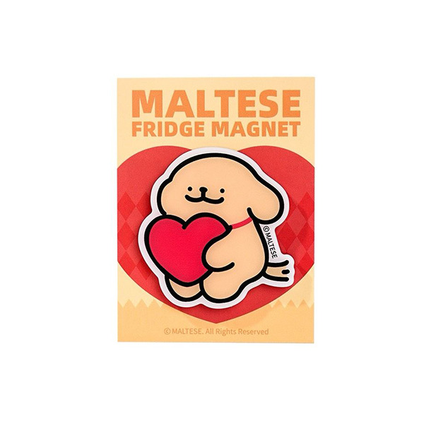 線條小狗造型壓克力磁鐵(小金毛抱心)