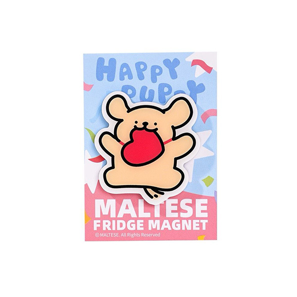 線條小狗造型壓克力磁鐵(愛心小金毛)