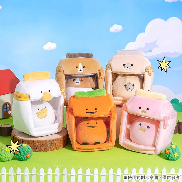 暹羅厘普絨毛造型透明收納包附扣環/娃包(小河)