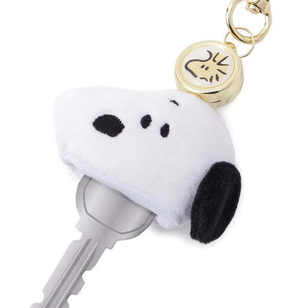 SNOOPY造型絨毛可伸縮鑰匙圈(大臉)
