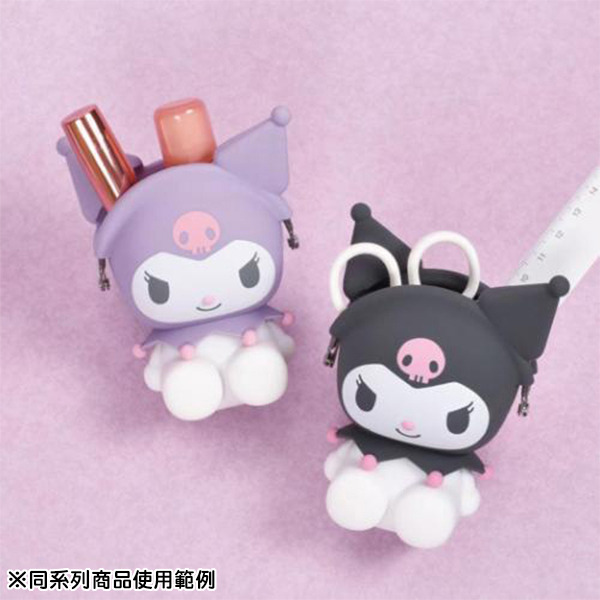 酷洛米3D坐姿造型矽膠收納包(黑)