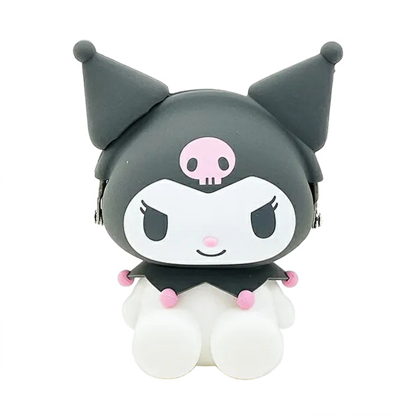 酷洛米3D坐姿造型矽膠收納包(黑)