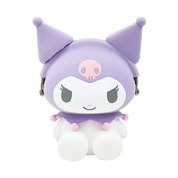 酷洛米3D坐姿造型矽膠收納包(紫)