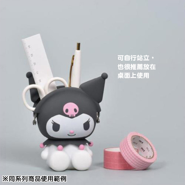 酷洛米3D坐姿造型矽膠收納包(紫)