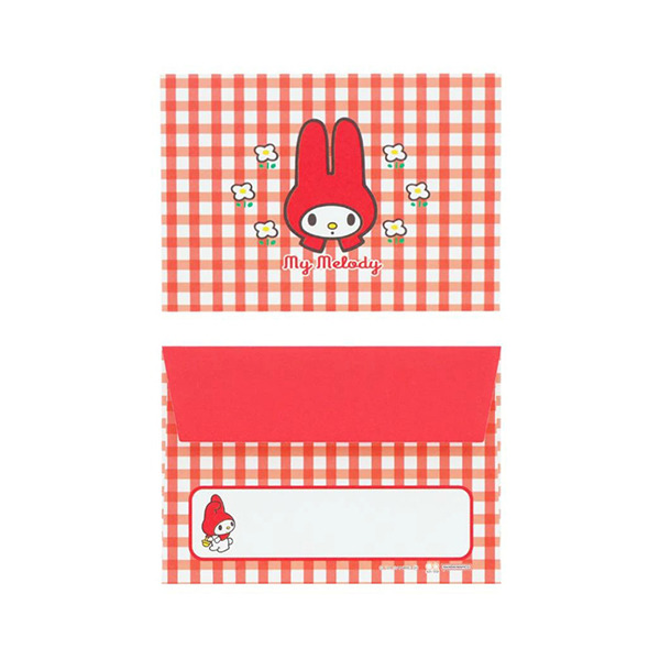 美樂蒂日製迷你信紙組(50週年紀念-格紋花園)