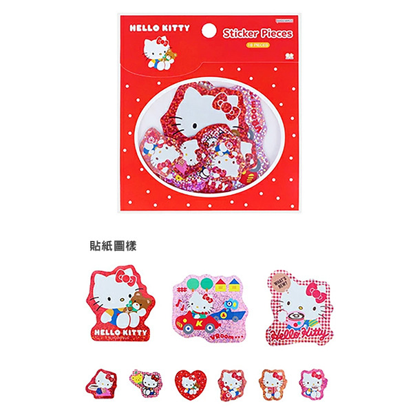 HELLO KITTY閃亮雷射貼紙組-18枚入(50週年紀念-1982年)