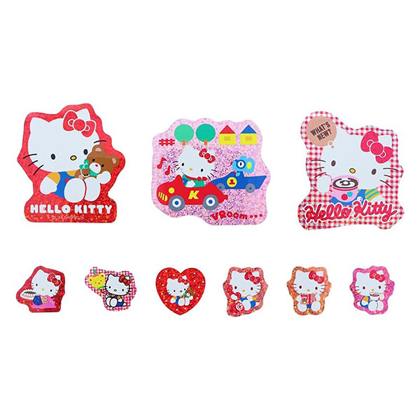 HELLO KITTY閃亮雷射貼紙組-18枚入(50週年紀念-1982年)