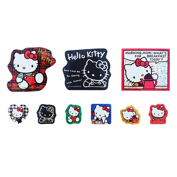HELLO KITTY閃亮雷射貼紙組-18枚入(50週年紀念-1988年)