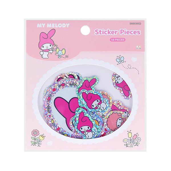 美樂蒂閃亮雷射貼紙組-18枚入(50週年紀念-粉嫩好朋友)