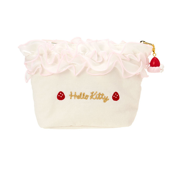 HELLO KITTY燈芯絨化妝包(粉草莓蛋糕)
