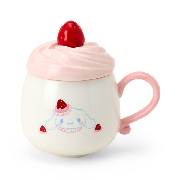 大耳狗造型陶瓷馬克杯附蓋(粉草莓蛋糕)