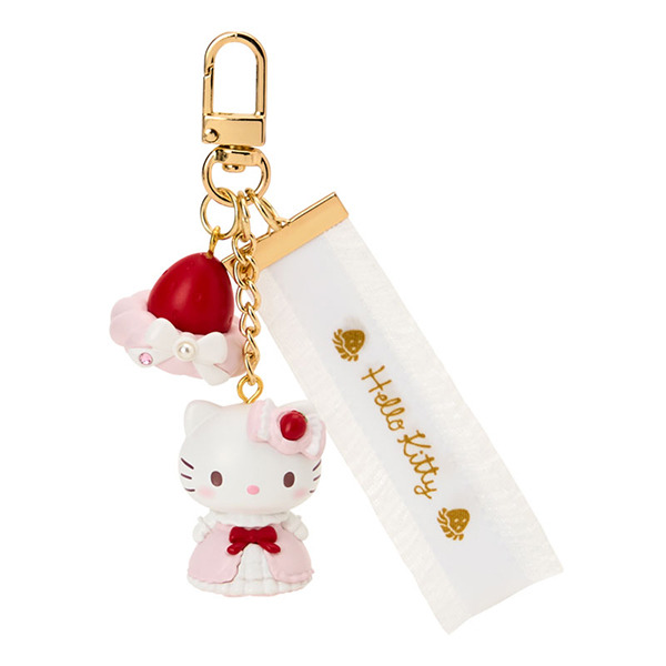 HELLO KITTY立體公仔造型鑰匙圈/掛飾(粉草莓蛋糕)