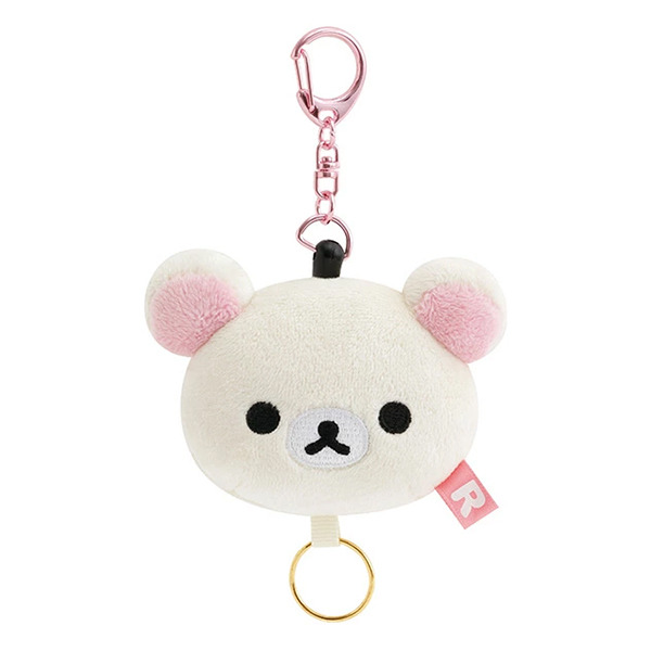 小白熊造型絨毛伸縮鑰匙圈(經典大臉)